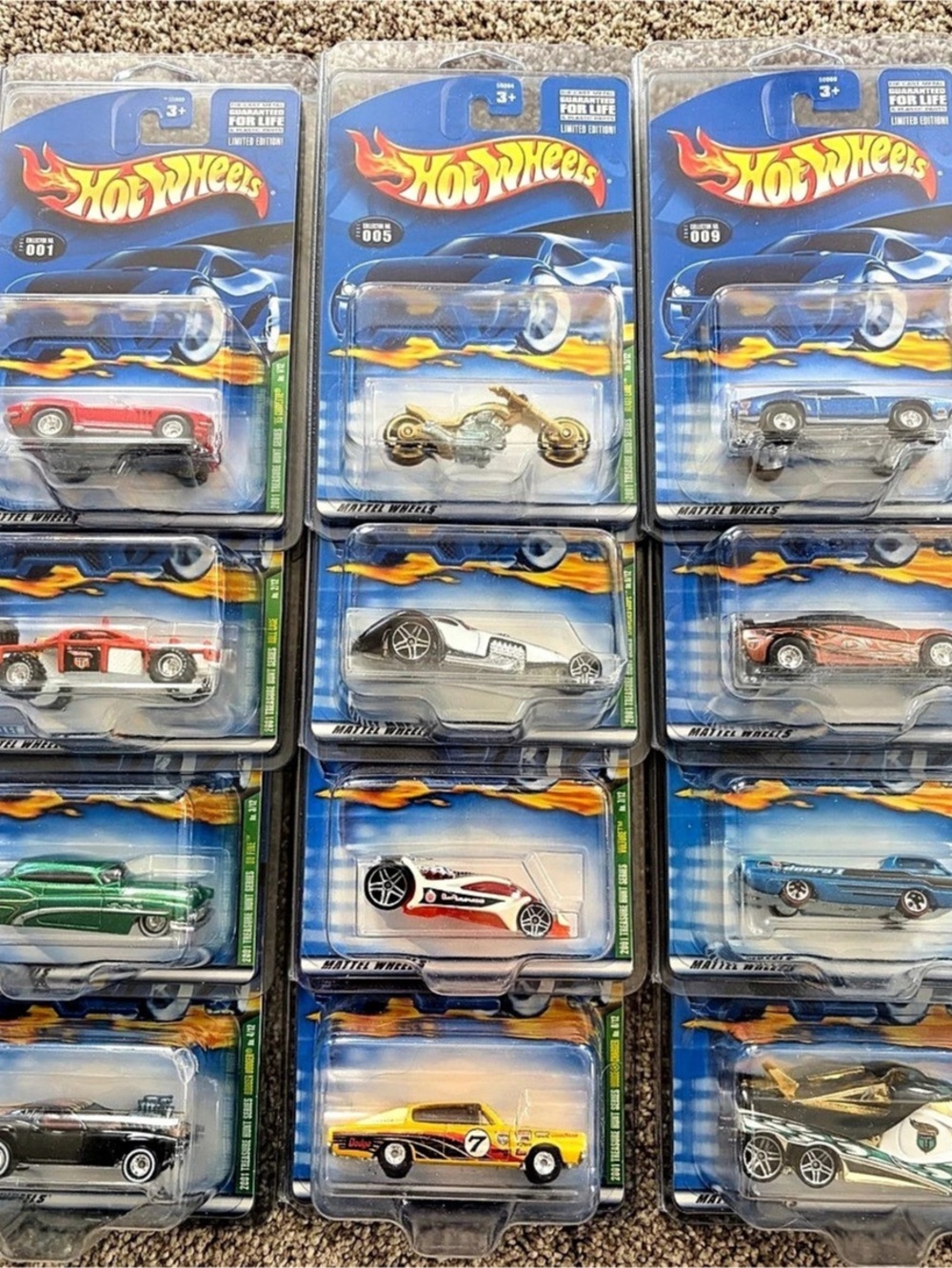 Hot Wheels 2001 Treasure Hunt Series Complete 12-Car Set 12-Car Set